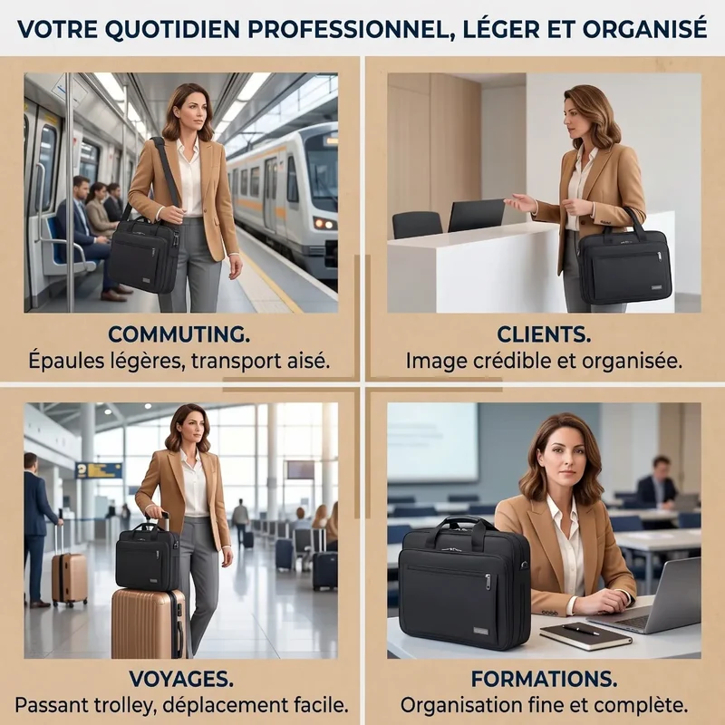 Porte-documents femme FlexoMax - Capacité Extensible & Protection Intégrale