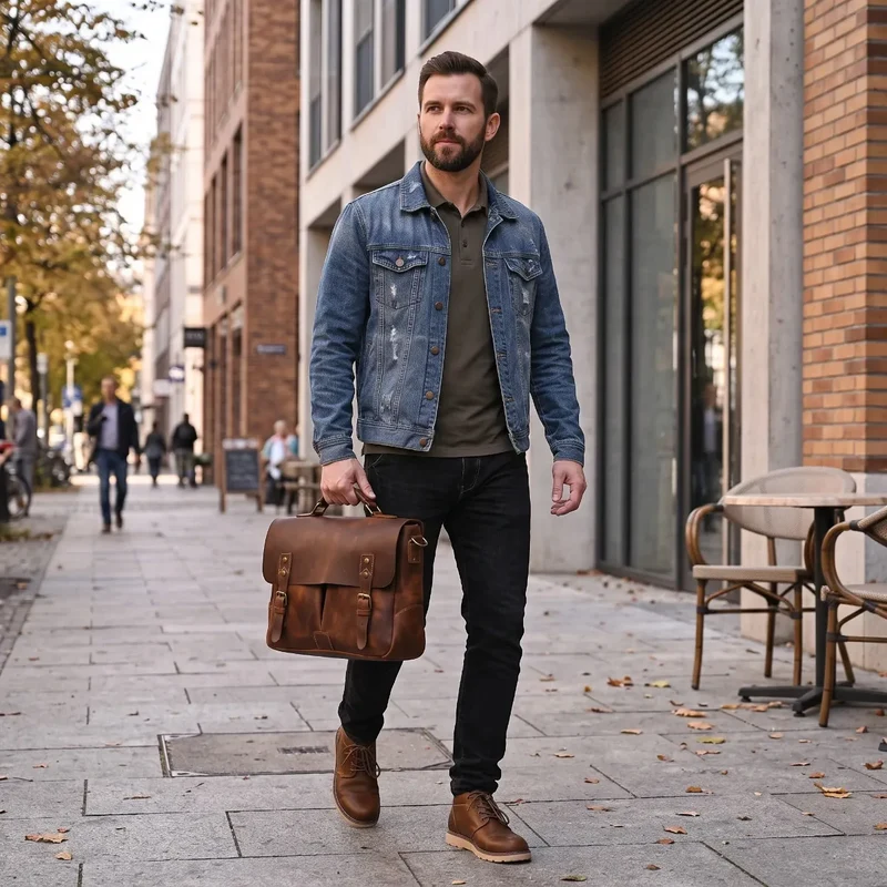 Porte-documents homme Twinora - Organisation Optimale & Cuir Véritable