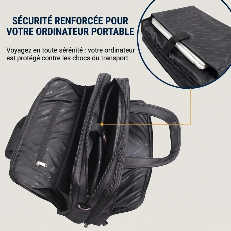 Porte-documents homme FlexoMax - Volume modulable & Protection experte