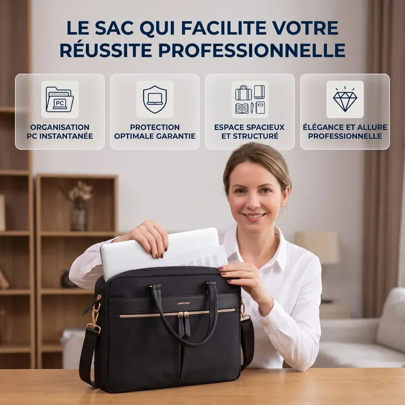 Sac ordinateur femme Sérénia - Confort postural & Protection PC