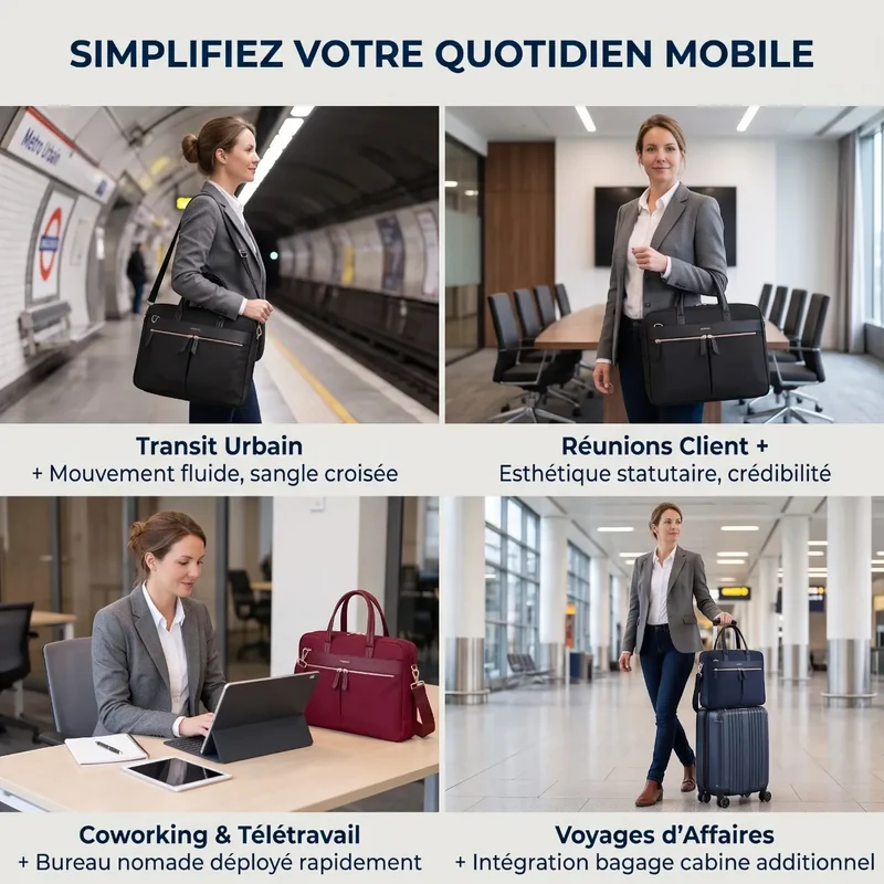 Sac ordinateur femme Sérénia - Confort postural & Protection PC