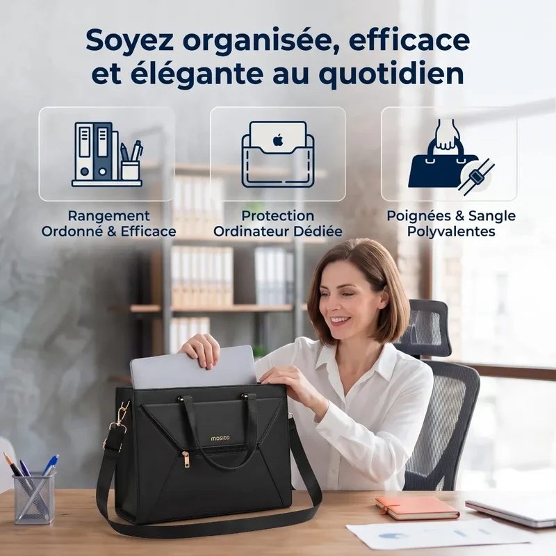 Sac ordinateur femme Envolia - Posture soulagée & Élégance absolue