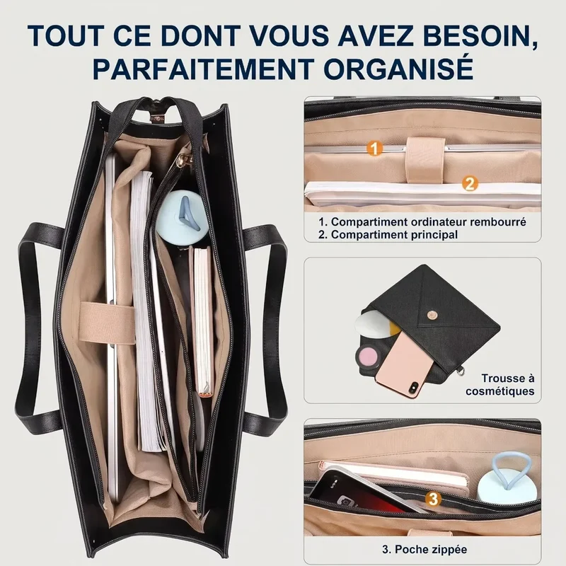 Sac ordinateur femme Envolia - Posture soulagée & Élégance absolue