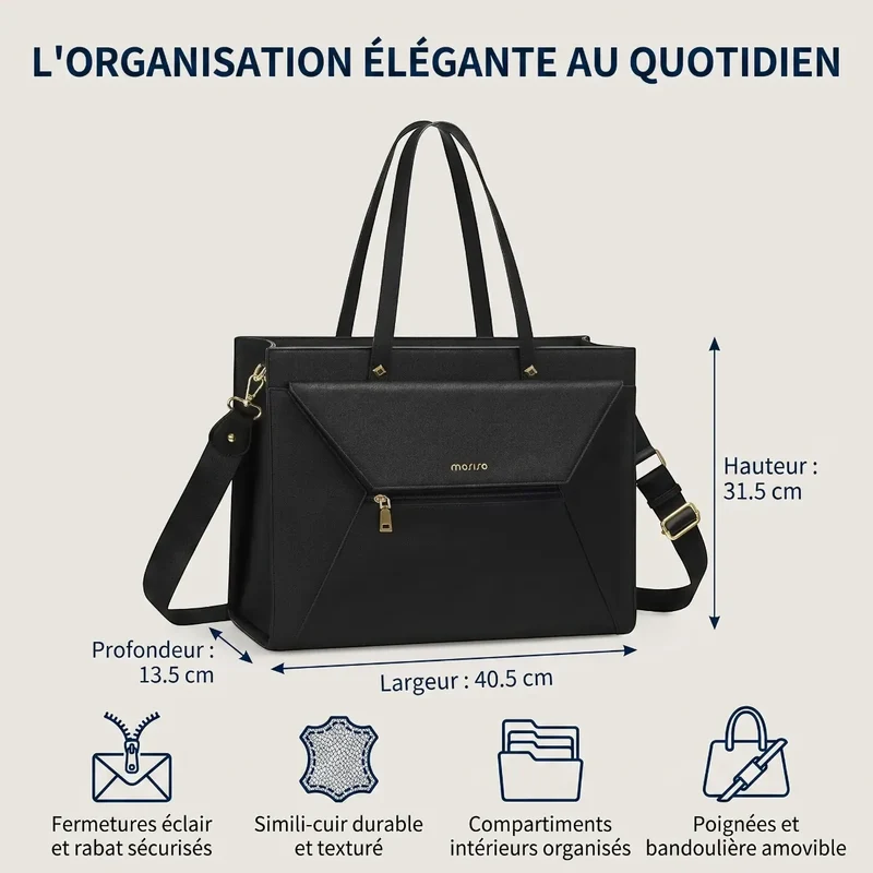 Sac ordinateur femme Envolia - Posture soulagée & Élégance absolue