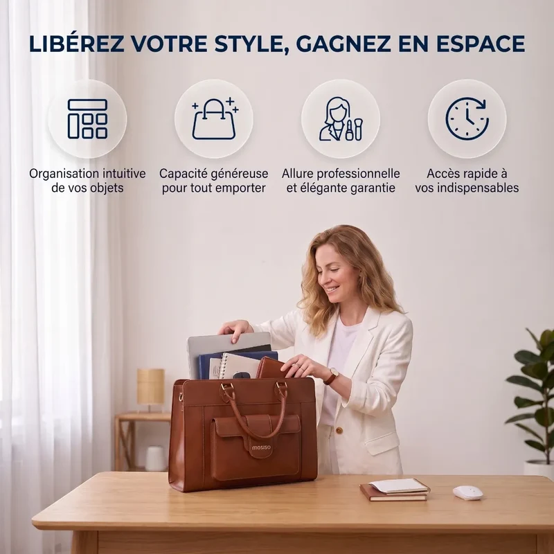 Sac ordinateur femme Duora - Ergonomie posturale & Élégance mobile
