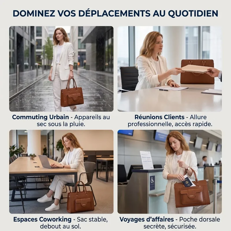 Sac ordinateur femme Duora - Ergonomie posturale & Élégance mobile