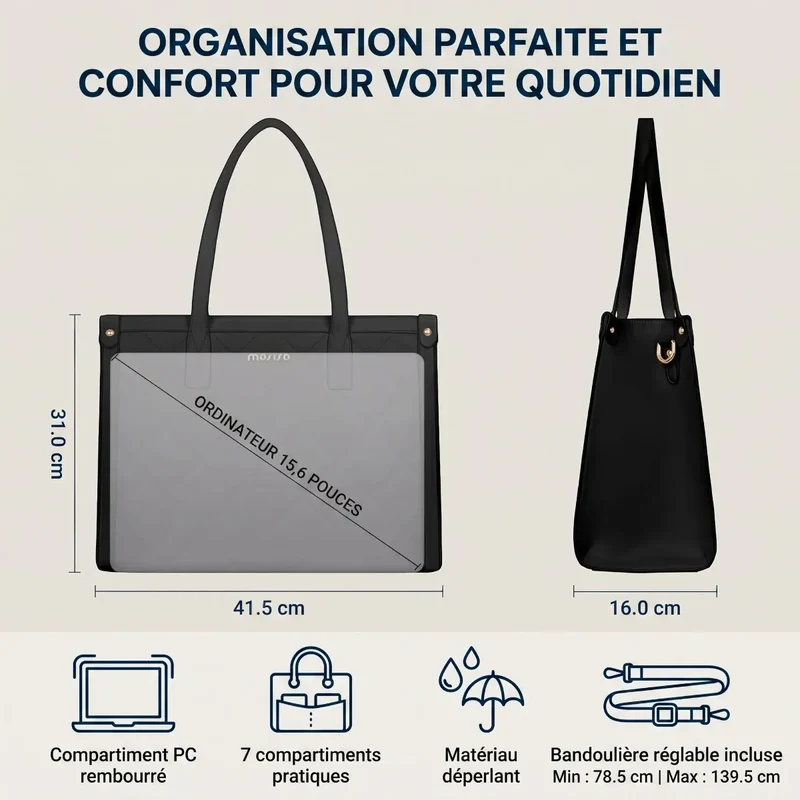 Sac ordinateur femme Matelya - Confort postural & Allure business