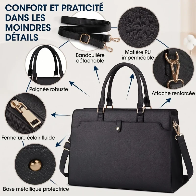 Sac ordinateur femme Kalea - Confort postural & Organisation absolue