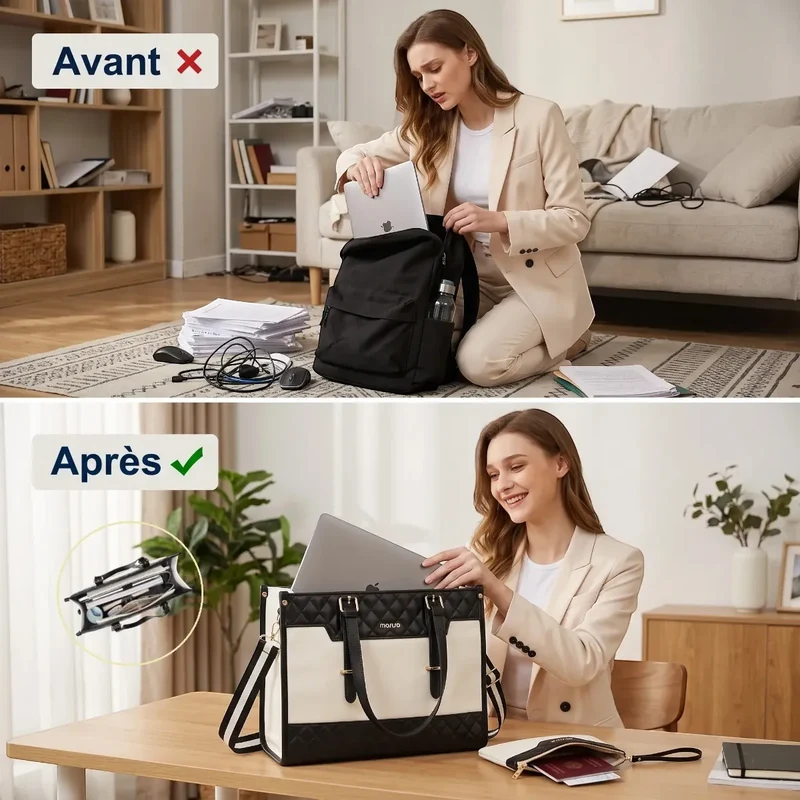 Sac ordinateur femme Gemi - Confort postural & Organisation active