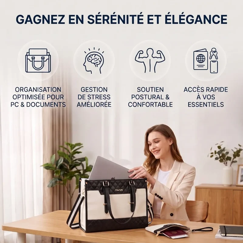 Sac ordinateur femme Gemi - Confort postural & Organisation active