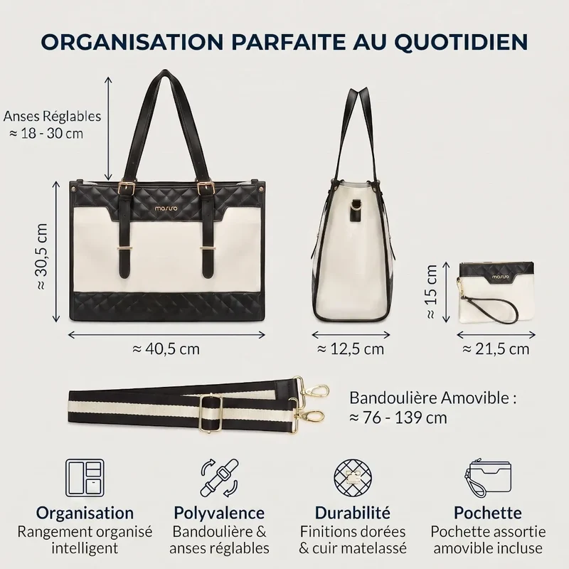 Sac ordinateur femme Gemi - Confort postural & Organisation active