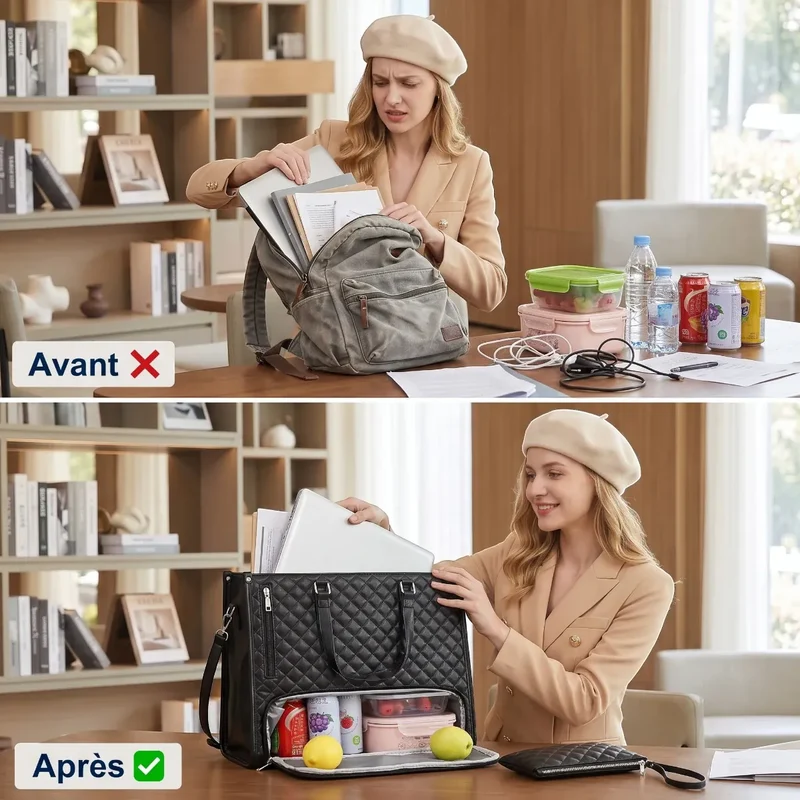 Sac ordinateur femme Dualia - Cabas Isotherme & Antichoc