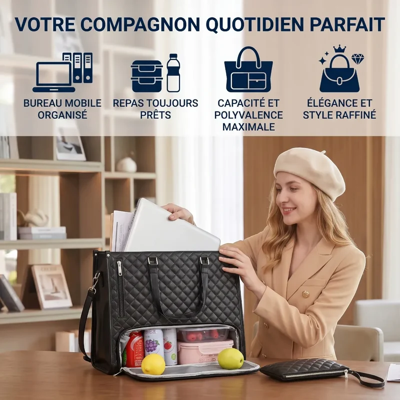 Sac ordinateur femme Dualia - Cabas Isotherme & Antichoc