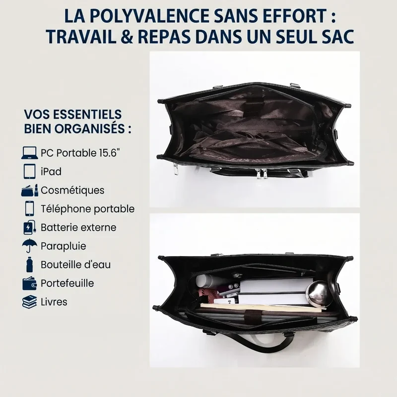 Sac ordinateur femme Dualia - Cabas Isotherme & Antichoc