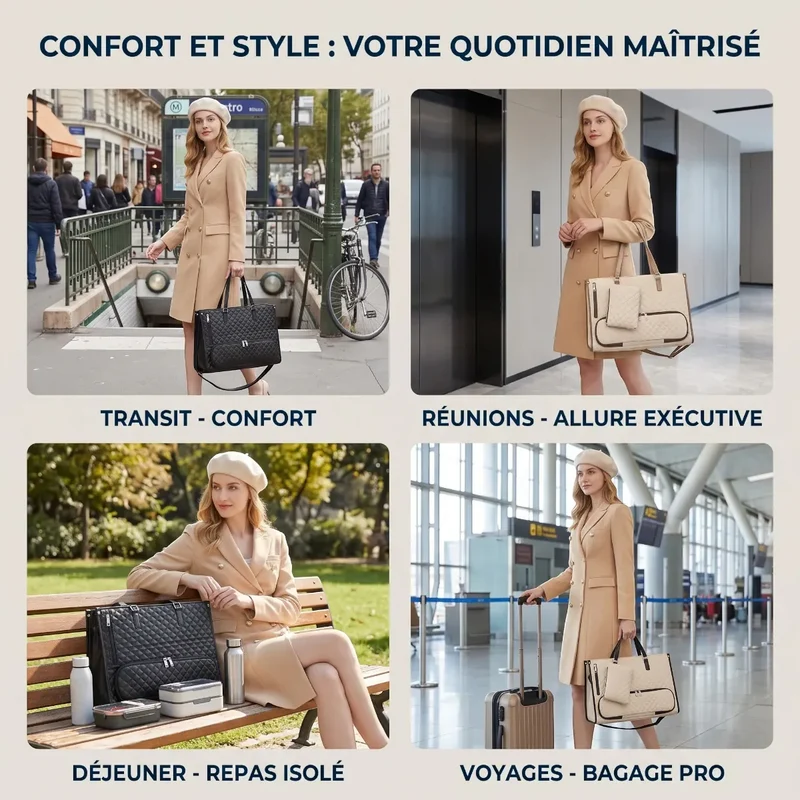 Sac ordinateur femme Dualia - Cabas Isotherme & Antichoc