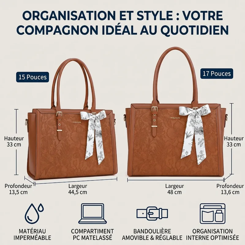 Sac ordinateur femme Floralys - Cabas Motif Floral 15" & 17"