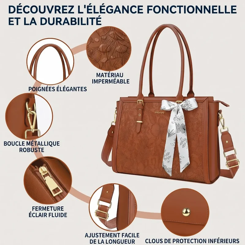 Sac ordinateur femme Floralys - Cabas Motif Floral 15" & 17"