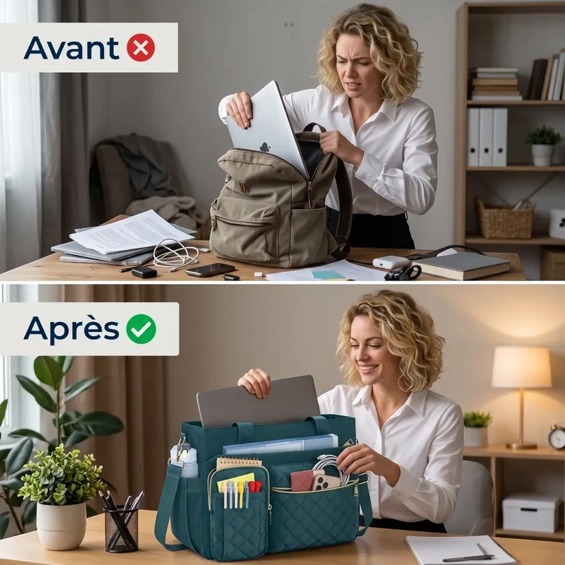 Sac ordinateur femme Versalia - Cabas Multi-Poches & Ergonomique