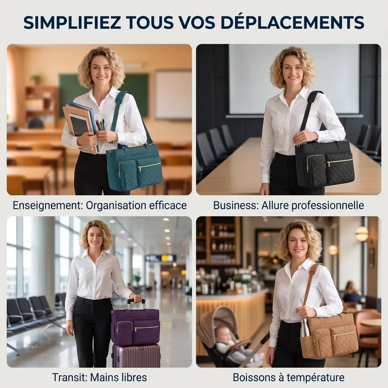 Sac ordinateur femme Versalia - Cabas Multi-Poches & Ergonomique