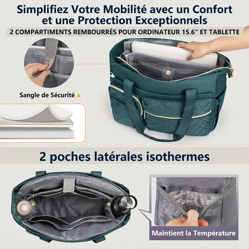Sac ordinateur femme Versalia - Cabas Multi-Poches & Ergonomique