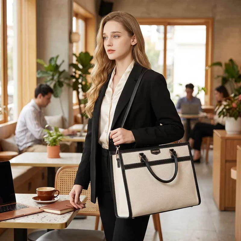 Sac ordinateur femme Duetto - Cabas 2-en-1 avec Pochette