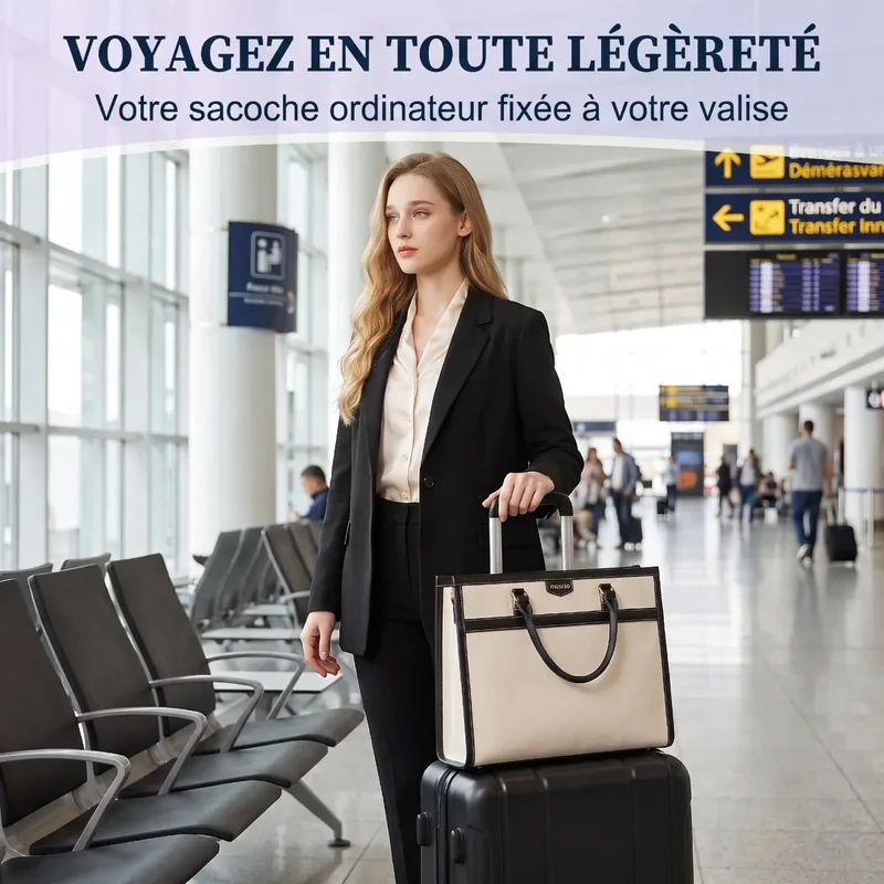 Sac ordinateur femme Duetto - Cabas 2-en-1 avec Pochette