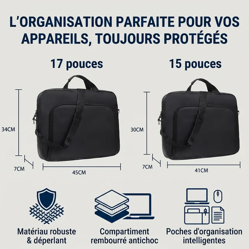 Sacoche ordinateur pour homme Lineo - Allure business & Posture soulagée