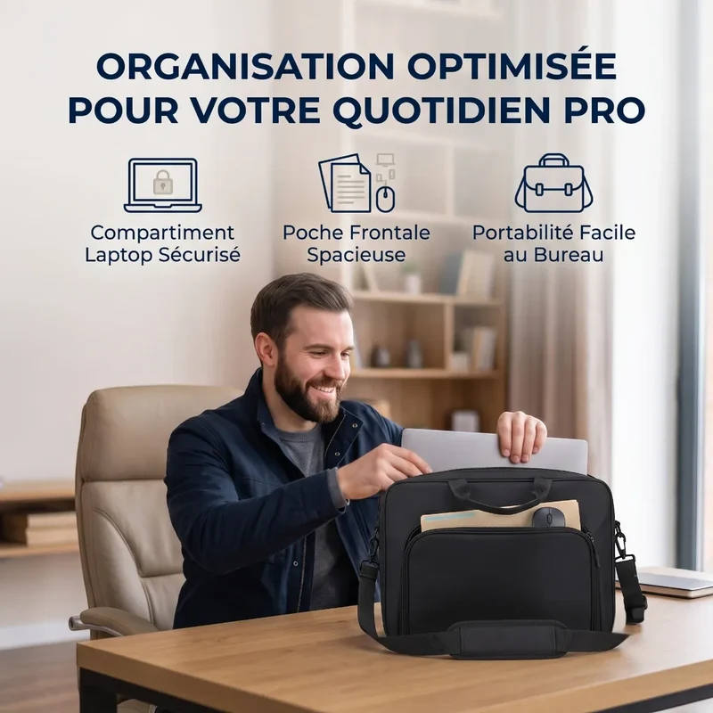 Sacoche ordinateur pour homme Lineo - Allure business & Posture soulagée