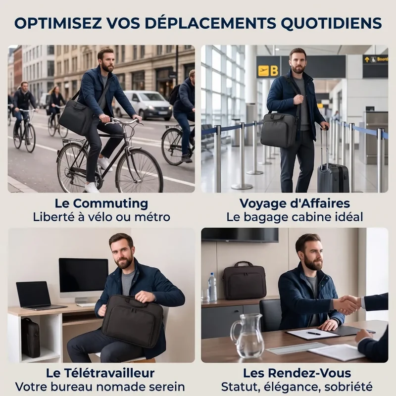 Sacoche ordinateur pour homme Lineo - Allure business & Posture soulagée