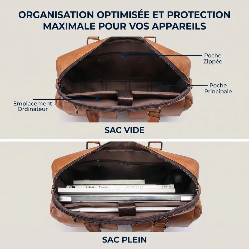 Sacoche ordinateur pour homme Bifolio - Confort Postural & Allure Business