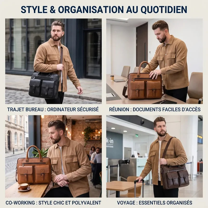 Sacoche ordinateur pour homme Bifolio - Confort Postural & Allure Business