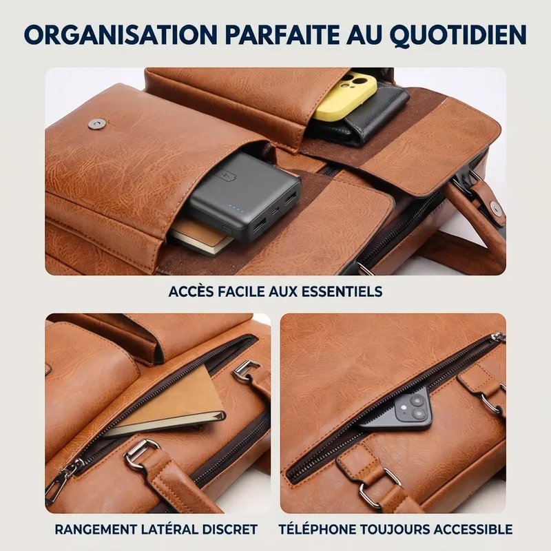 Sacoche ordinateur pour homme Bifolio - Confort Postural & Allure Business