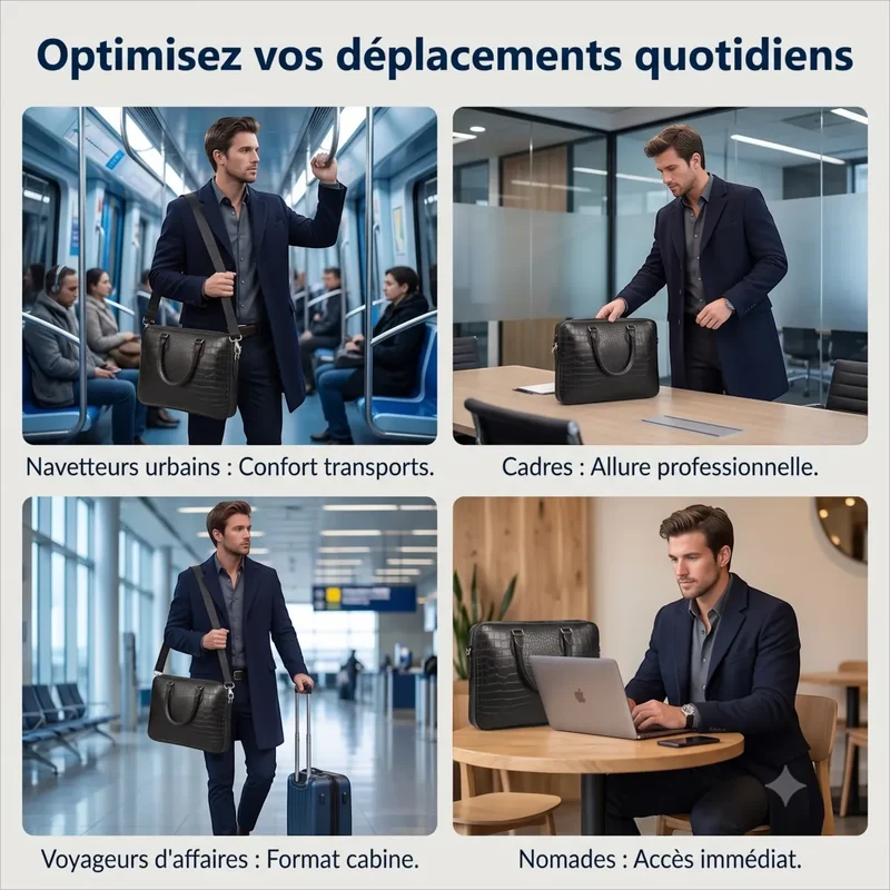 Sacoche ordinateur pour homme Scalis - Ergonomie active & Élégance cuir