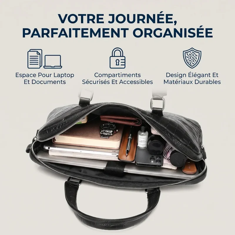 Sacoche ordinateur pour homme Scalis - Ergonomie active & Élégance cuir