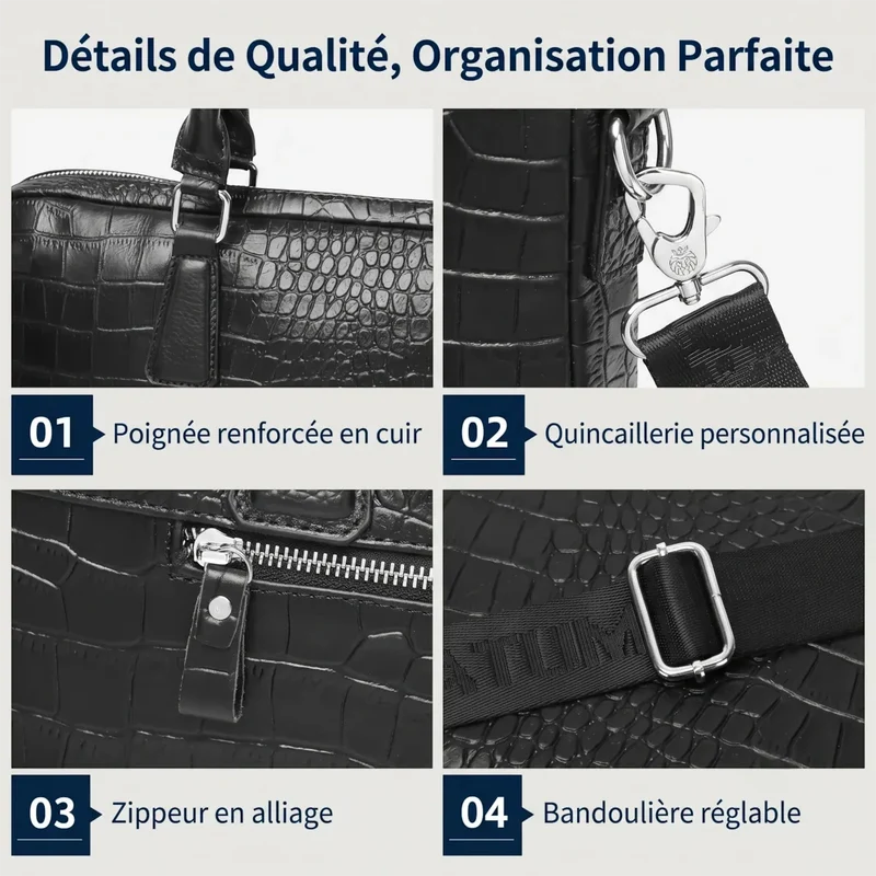 Sacoche ordinateur pour homme Scalis - Ergonomie active & Élégance cuir