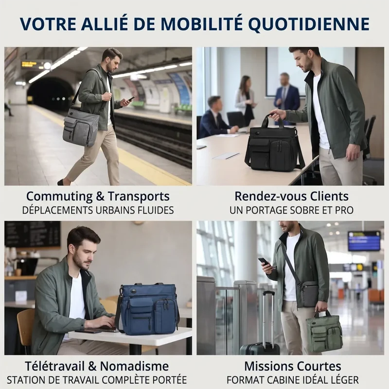 Sacoche ordinateur pour homme Modulor - Ergonomie active & Protection PC