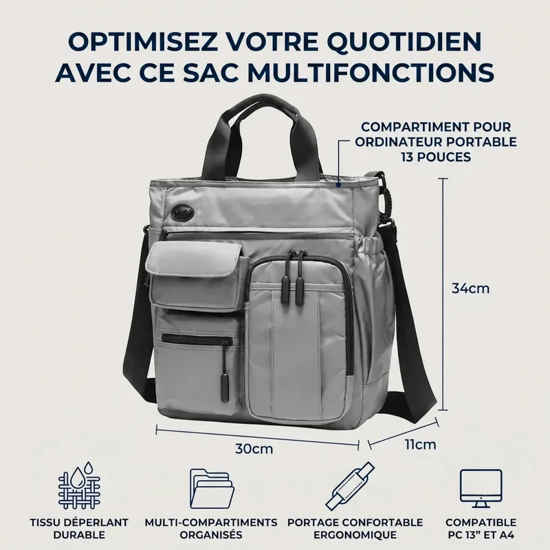 Sacoche ordinateur pour homme Modulor - Ergonomie active & Protection PC