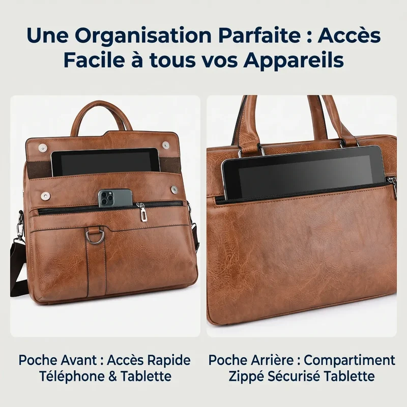 Sacoche ordinateur pour homme Strata - Port Ergonomique & Protection Antichoc