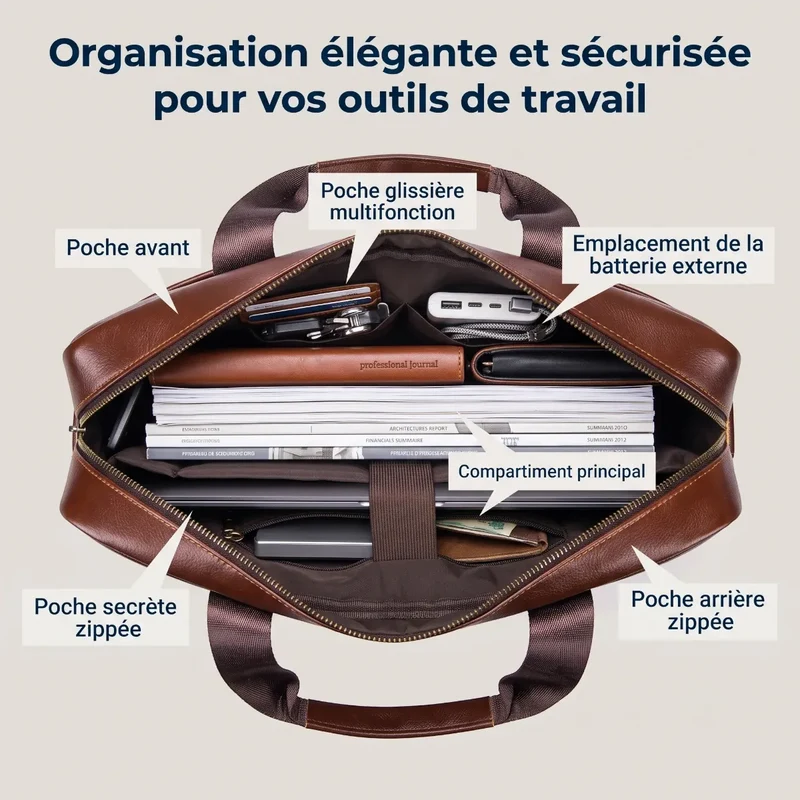 Sacoche ordinateur pour homme Dualis - Confort postural & Protection intégrale