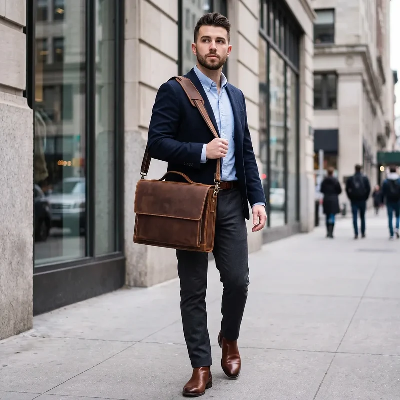 Sacoche ordinateur pour homme L'Ambassadeur - Posture soulagée & Allure prestige