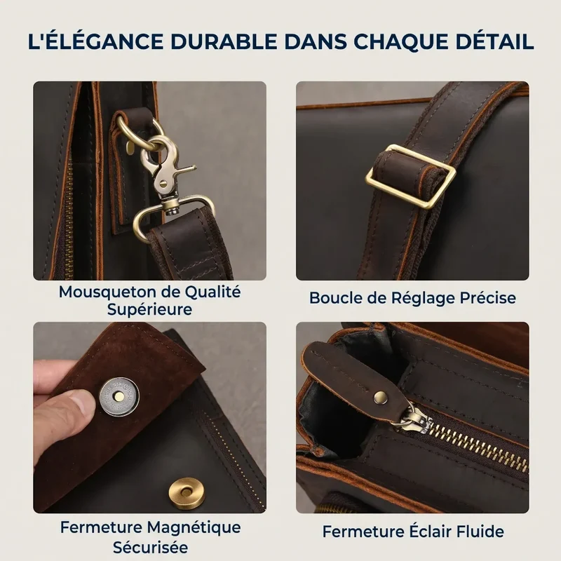 Sacoche ordinateur pour homme L'Ambassadeur - Posture soulagée & Allure prestige
