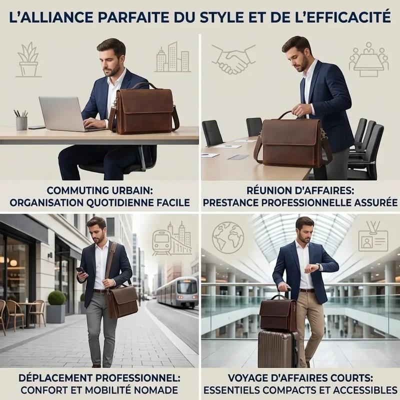 Sacoche ordinateur pour homme L'Ambassadeur - Posture soulagée & Allure prestige