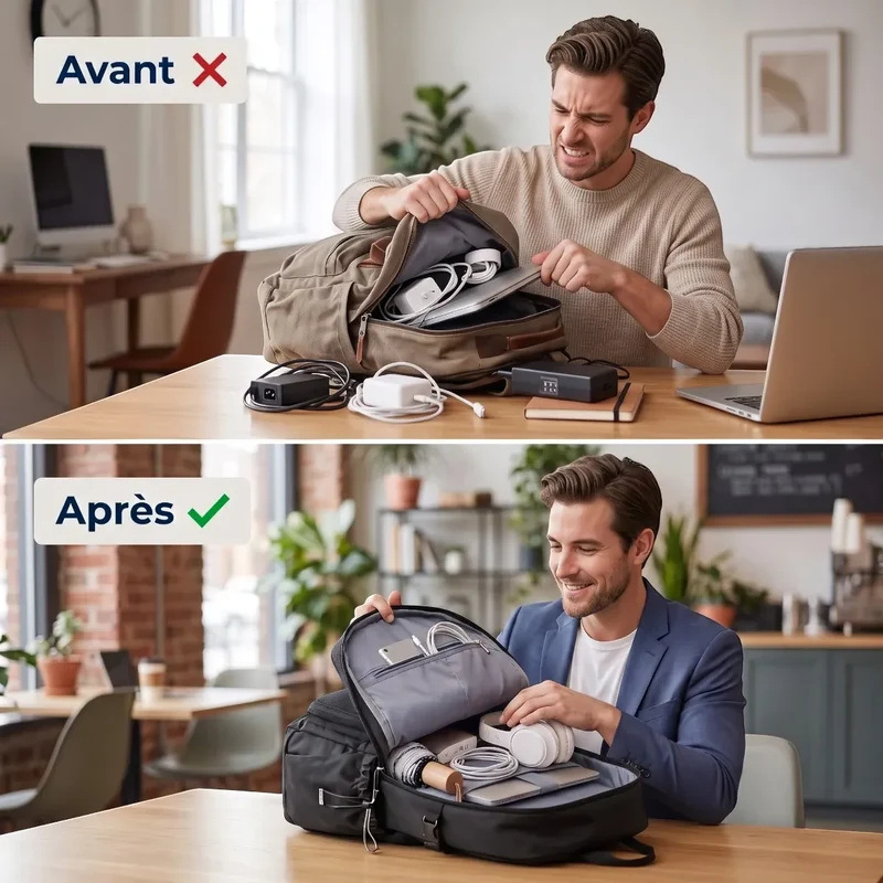 Sac à dos ordinateur homme JetLayer - Protection dorsale optimale & Organisation nomade fluide