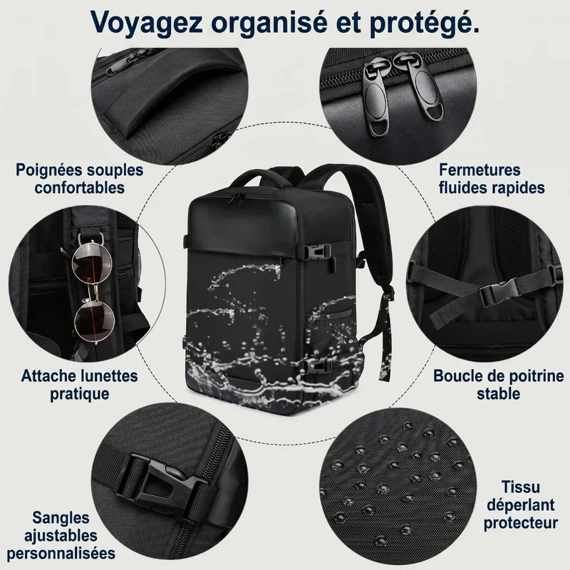 Sac à dos ordinateur homme AeroVault - Organisation nomade absolue & Confort biomécanique supérieur