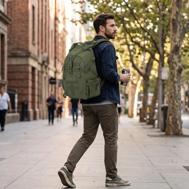 Sac à dos ordinateur homme TactiGrid - Rangement tactique & Confort biomécanique