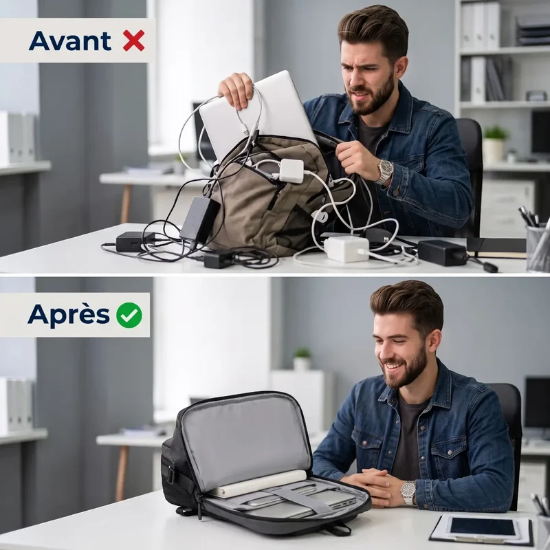 Sac à dos ordinateur homme MetroMorph - Extensibilité sur mesure & Confort biomécanique
