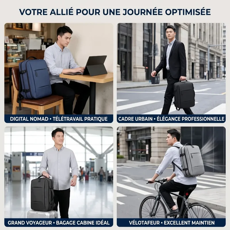 Sac à dos ordinateur homme MetroMorph - Extensibilité sur mesure & Confort biomécanique