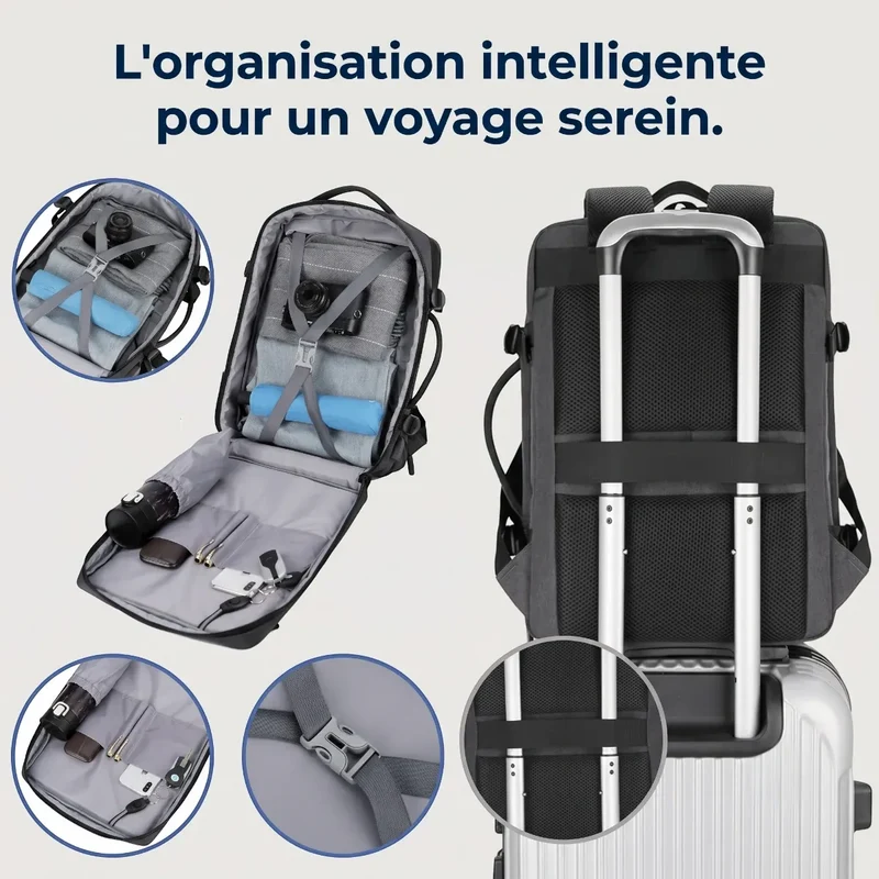 Sac à dos ordinateur homme MetroMorph - Extensibilité sur mesure & Confort biomécanique
