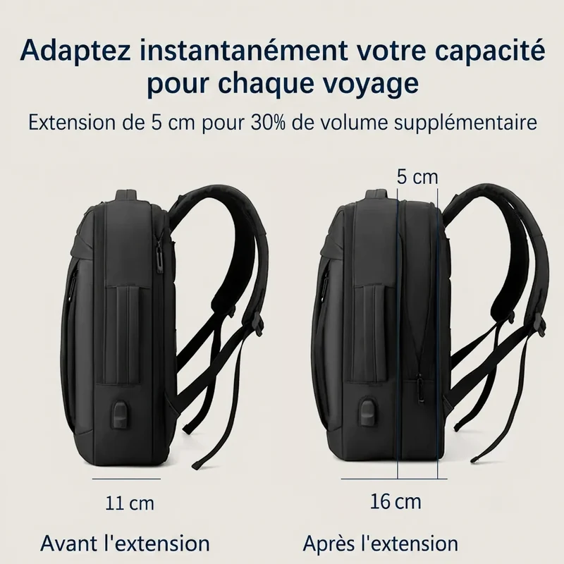 Sac à dos ordinateur homme UrbanShift - Préserve votre posture dorsale & Optimise votre rangement quotidien