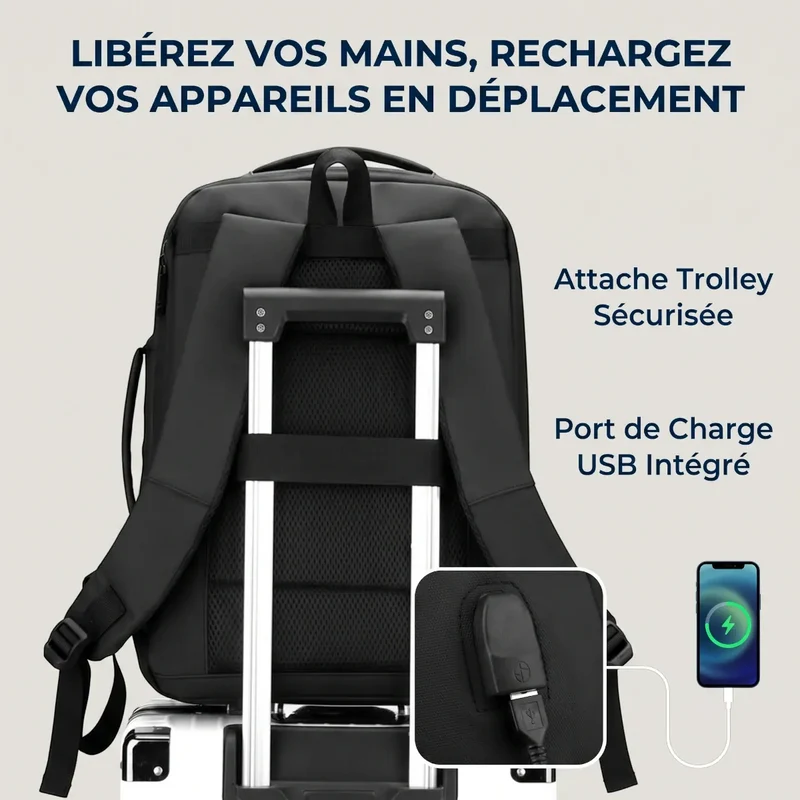 Sac à dos ordinateur homme UrbanShift - Préserve votre posture dorsale & Optimise votre rangement quotidien